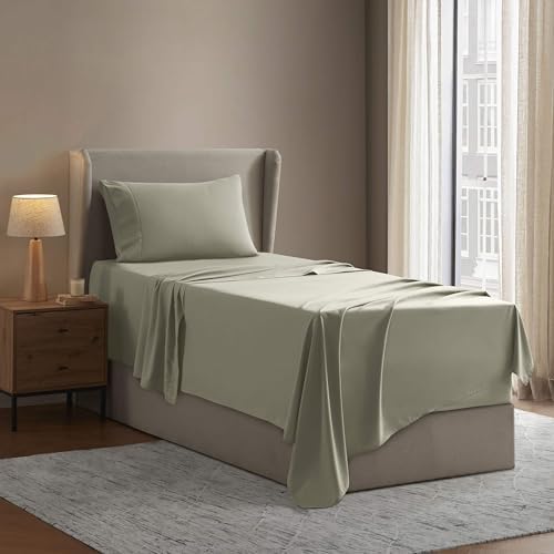 Nestl Twin XL Sheet Set - Bed Sheets - Light Green - 3-Piece Deep Pocket