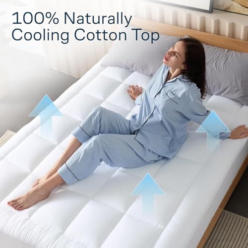 Niagara Sleep Solution 100% Cotton Top Full Size Mattress Pad, Pillow Top
