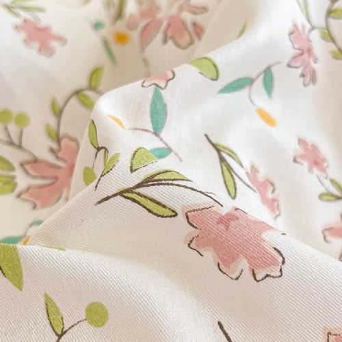Girls Pink Floral Duvet Cover Twin XL Soft 100% Cotton Aesthetic Flower Bedding Set Vintage Botanical Comforter Cover Breathable Cottagecore Bedding Set 1 Twin XL Duvet Cover with 2 Pillowcases