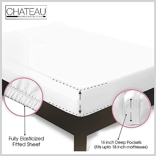 Twin Sheets Set, 800 Thread Count Soft Sateen Weave Twin Bed Sheets - White