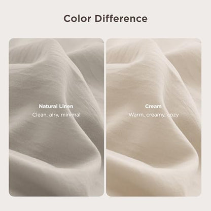 Bedsure Prewashed Duvet Cover Full, Cotton-Like Soft Bedding Set, Cream
