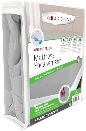 Guardmax California King Mattress Protector Zippered Bed Bug Mattress Cover