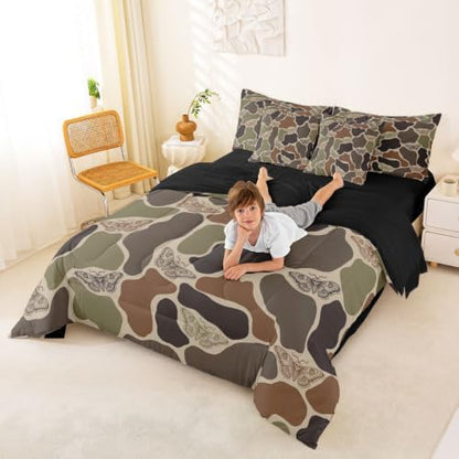 Erosebridal Moth Camo Halloween 7 Piece Bedding Set Full