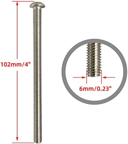 Headboard or Footboard Hardware,304 Stainless Steel Nuts and Bolts 4 inches
