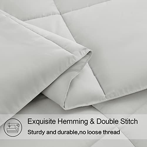 EASELAND Twin XL Down Alternative Comforter, Light Grey, 68x92 Inches