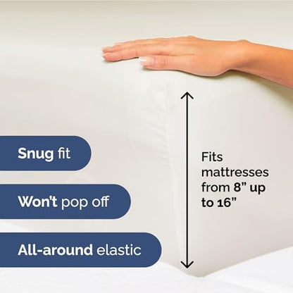 Twin XL Size 3 Piece Sheet Set - Ultra Soft & Cooling Bed Sheets - Ivory