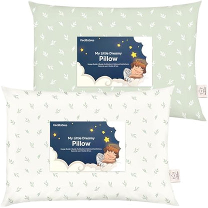 KeaBabies 2pk Toddler Pillows 2 Year Old to 5,13x18 Kids Pillow (Herb)