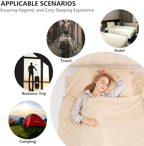 Sleeping Bag Liner, Ultralight & Compact Travel Sheet for Hotel