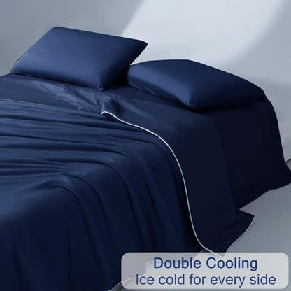 Vielit Cooling Comforter King Size for Hot Sleepers & Night Sweats, Luxury Lightweight Cooling Blanket, Soft Dual-Sided Breathable Summer Comforter,Q-Max>0.425,Machinewashable,90x106,Nightblue