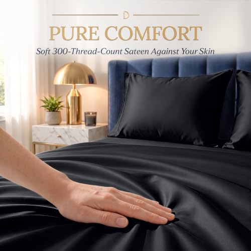 DECOLURE 100% Viscose Derived from Bamboo Sheets King Size | 4 Pc Bed Set