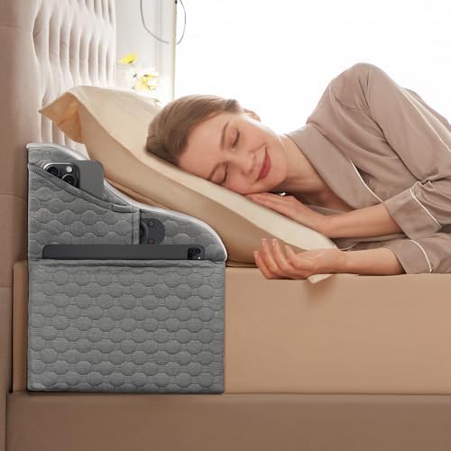 Simpledad King Size Bed Wedge Pillows Headboard for Bed Gap Filler (0-8")