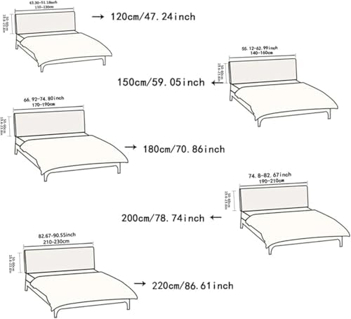EFELIM Stretch Headboard Covers for Queen Cal King Size Bed Headboard Slipcover, Jacquard Bed Head Cover Dustproof Protector Cover for Bedroom Décor (Light Gray, Queen:59.0in)