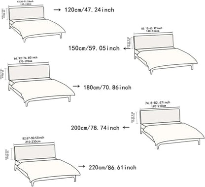 EFELIM Stretch Headboard Covers for Queen Cal King Size Bed Headboard Slipcover, Jacquard Bed Head Cover Dustproof Protector Cover for Bedroom Décor (Light Gray, Queen:59.0in)