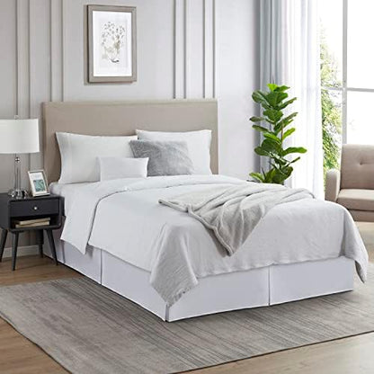 Nestl White Bed Skirt King Size - King Bed Skirt 14 Inch Drop - Brushed Microfiber Bed Skirts - Hotel Quality Pleated Bed Skirt - Shrinkage & Fade Resistant (Pack of 2)
