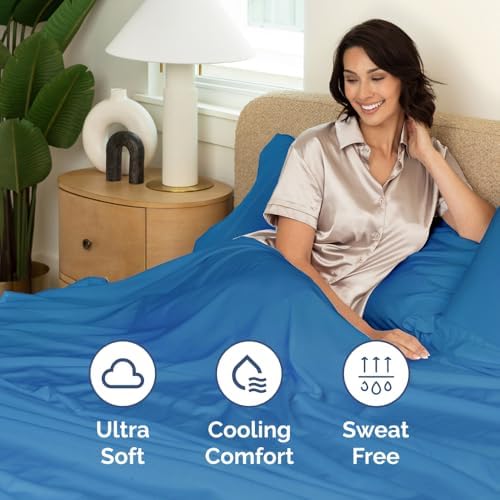 Extra Deep Split King Sheet Set - 5 Piece Breathable Cooling - Royal Blue