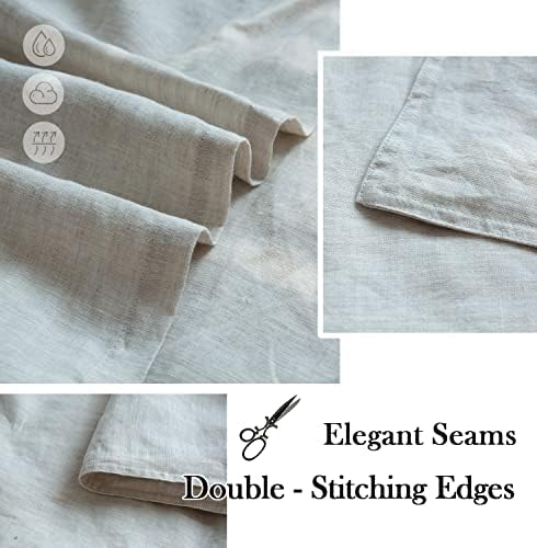 Simple&Opulence 100% Washed Linen Euro Shams 26'' x 26'' Pack of 2, Basic Style Solid Color Natural Flax Farmhouse Decorative Square Throw Pillow Covers for Bed Couch Sofa - Linen