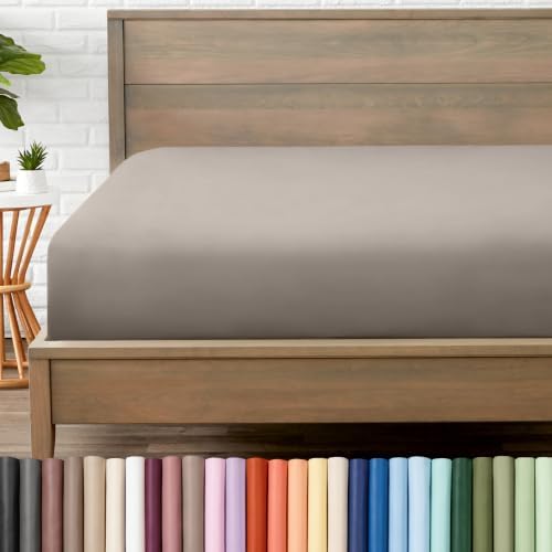 Bare Home King Fitted Sheet - 1800 Ultra-Soft (King, Khaki)