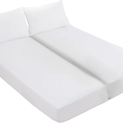 Kingnex Waterproof Split King Mattress Protector for Adjustable Beds Soft Cooling Bamboo Viscose Jersey Fitted Matress Cover