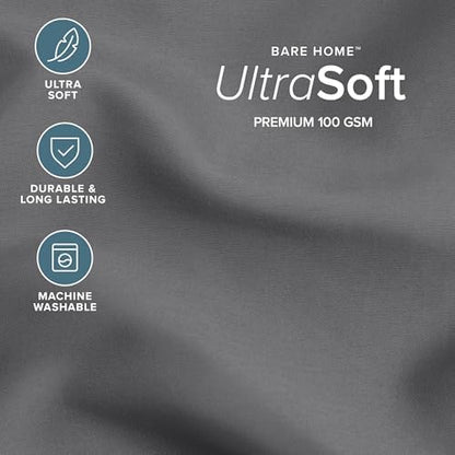 Bare Home Comforter Set - 1800 Ultra Soft (Oversized King, Grey)