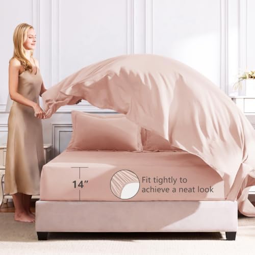CozyLux King Comforter Set 102"x90" Blush Pink - 7 Piece Bed in a Bag
