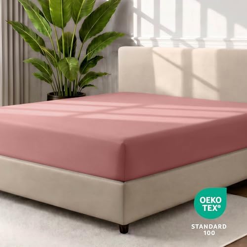 Bare Home Twin Fitted Sheet - 1800 Ultra-Soft (Twin, Dusty Rose)