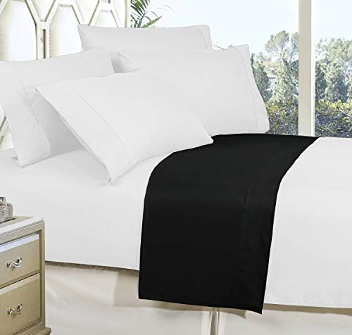 Elegant Comfort Premium Hotel Quality 1-Piece Flat Sheet, Luxury and Softest 1500 Premium Hotel Quality Microfiber Bedding Flat Sheet, Wrinkle-Free, Stain-Resistant, King, Black