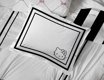 Sanrio Hello Kitty Twin Comforter Set 5 Piece Bedding for Girls, White
