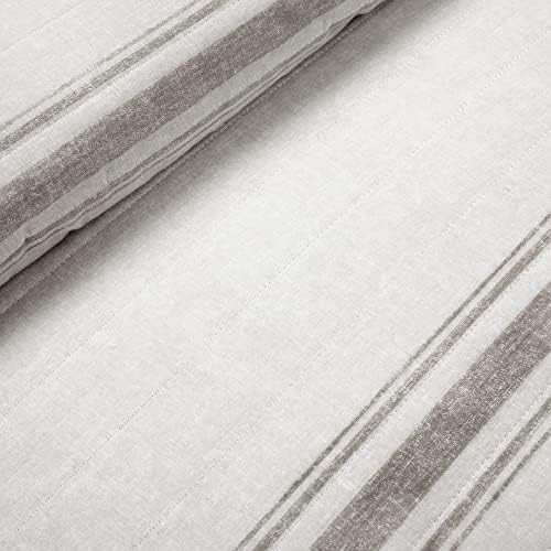 Lush Decor Farmhouse Stripe Reversible Cotton Quilt Twin XL Size, 2 Piece Set Gray - Farmhouse Bedding Set Twin XL - College Dorm Essentials
