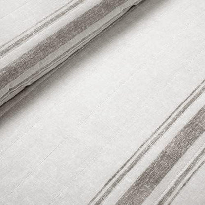 Lush Decor Farmhouse Stripe Reversible Cotton Quilt Twin XL Size, 2 Piece Set Gray - Farmhouse Bedding Set Twin XL - College Dorm Essentials