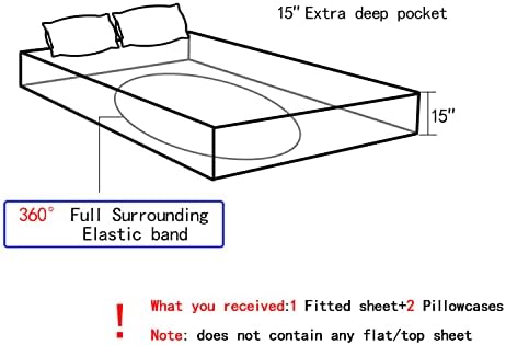 HOSIMA Teens Sports Baseball Bedding Full,1 Fitted Sheet+2 Pillowcases.