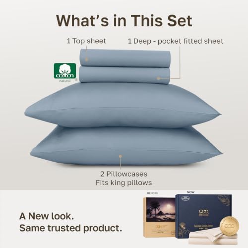 California Design Den 100% Egyptian Cotton California King Sheet Set