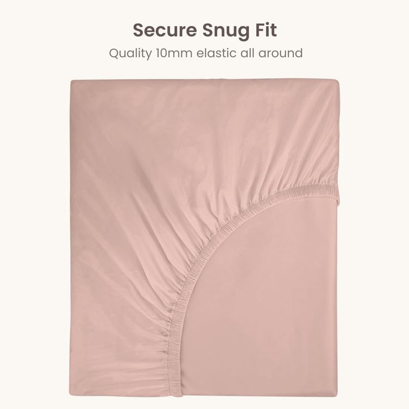 Bioweaves 100% Organic Cotton 1 Twin XL Fitted Sheet Only | 300 Thread Count Sateen Weave GOTS Certified with Deep Pocket - Dusty Rose