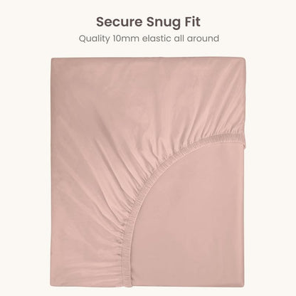 Bioweaves 100% Organic Cotton 1 Twin Fitted Sheet Only | 300 Thread Count Sateen Weave GOTS Certified with Deep Pocket - Dusty Rose