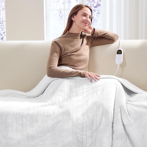 Heated Electric Blanket Full, Heating Blanket,72" x 84", Ivory White