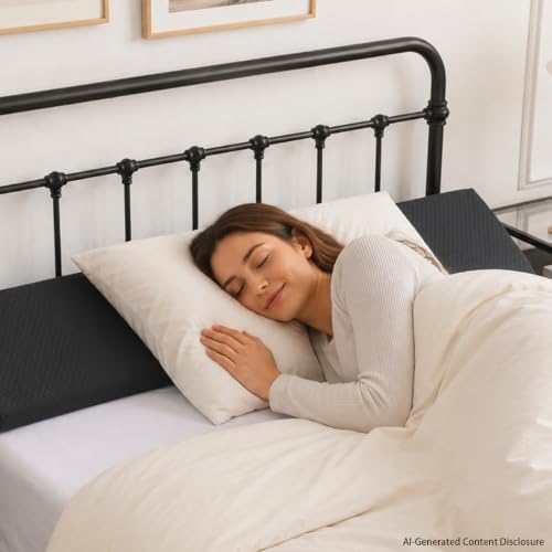Queen Size Bed Wedge Pillow for Bed Gap Filler/Headboard Gap Black