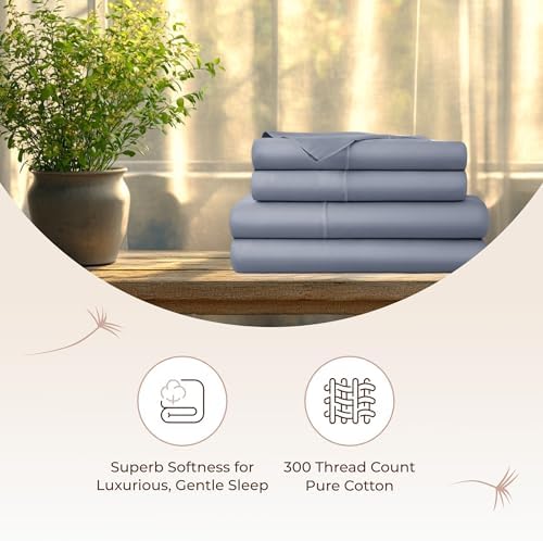 Whisper Organics 100% Organic Cotton Bed Sheets with Deep Pocket 3 Pc. Set