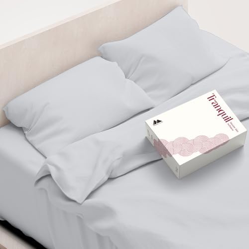 Mayfair Linen 100% Egyptian Cotton California King Sheet Sets - Luxury 800 Series Tranquil Collection Egyptian Cotton Cal King Sheets (6 PC, Silver Grey), Soft Cooling 16" Deep Pocket Hotel Sheet Set