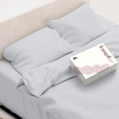 Mayfair Linen Egyptian Cotton Sheets King Size - Luxury 800 Series High Thread Count King Sheets (6 PC, Silver), Soft Cooling 16" Deep Pocket Hotel Quality Bed Sheet Set - Tranquil Collection