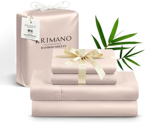 Bamboo Viscose Sheet Set King Size, Cooling Sheets Bed Set 4pcs