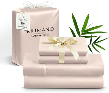 Bamboo Viscose Sheet Set King Size, Cooling Sheets Bed Set 4pcs