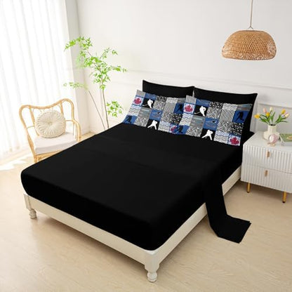 QOOMO Ice Hockey 7 Pieces Comforter Set Twin Size,Sports Bedding Set