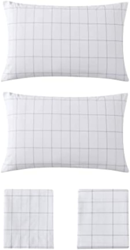 Eddie Bauer - King Sheets, Cotton Percale Bedding Set, Crisp & Cool Home Decor (Northern Plaid Grey, King)