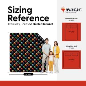 Northwest Magic The Gathering Magic Icons Full/Queen Quilted Blanket, Comfy Throw, Adults Boys Girls, Soft Lightweight Bedding for Bed, or Couch, 90 x 90 inches