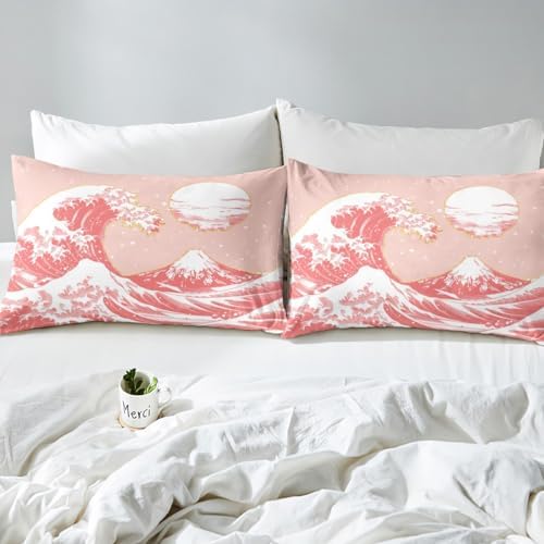 Feelyou Japanese Wave Duvet Cover King Size Boys Girls Teens
