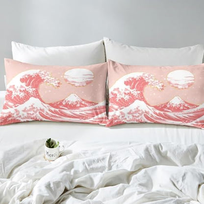 Feelyou Japanese Wave Duvet Cover King Size Boys Girls Teens