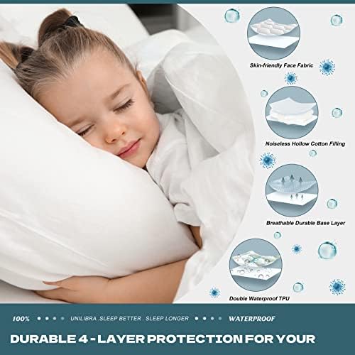 UNILIBRA Twin XL Mattress Protector Waterproof, Deep Pocket Mattress Pad Cover Up to 18 Inches, Quilted Fitted Hollow Cotton Filling Breathable Mattress Topper