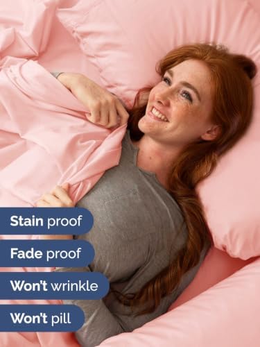 Extra Deep Pocket Split King Sheet Set - Breathable & Cooling - Baby Pink