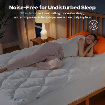 BEDLORE Waterproof California King Mattress Pad, Breathable Mattress Protector with 6-18 Inch Deep Pocket, Quilted Fitted Mattress Topper Bed Cover, Noiseless & Machine Washable