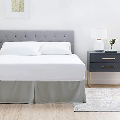 Premium Quality 800-TC Box Pleated 54x75 Full Size Bed Skirt 14" Inch Drop Length with Split Corners 100% Egyptian Cotton Easy Fit Wrinkle Free & Fade Resistance