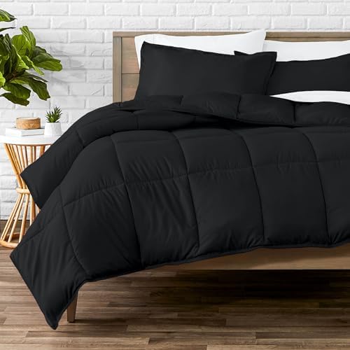 Bare Home Comforter Set - 1800 Ultra Soft (Cal King, Black)